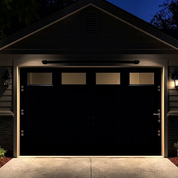 energy efficient black insulated garage door