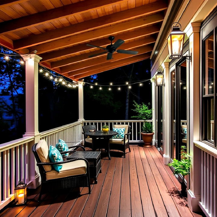 enhance a porch s deck ambiance with lighting