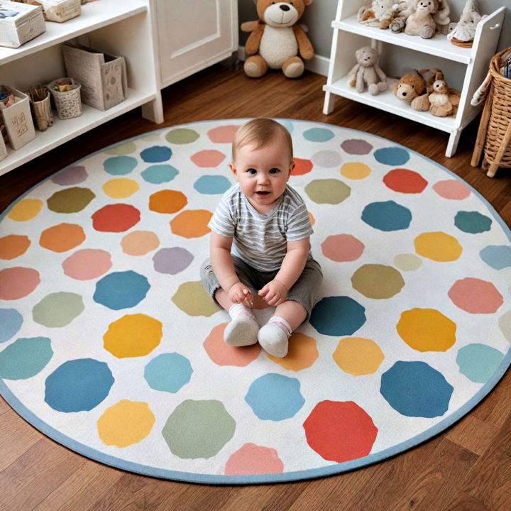 eutral colored play mat in the nursery