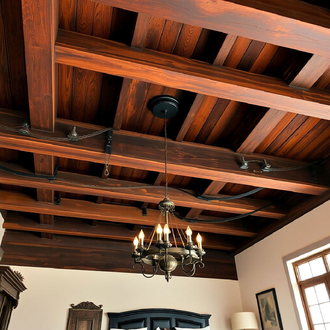 exposed beams and industrial ceilings steampunk interior