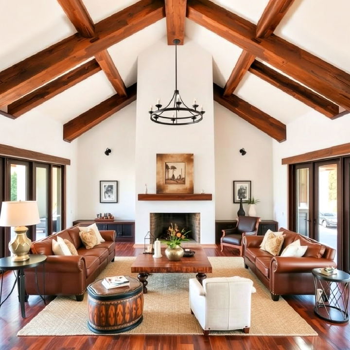 exposed wood beams to add charm