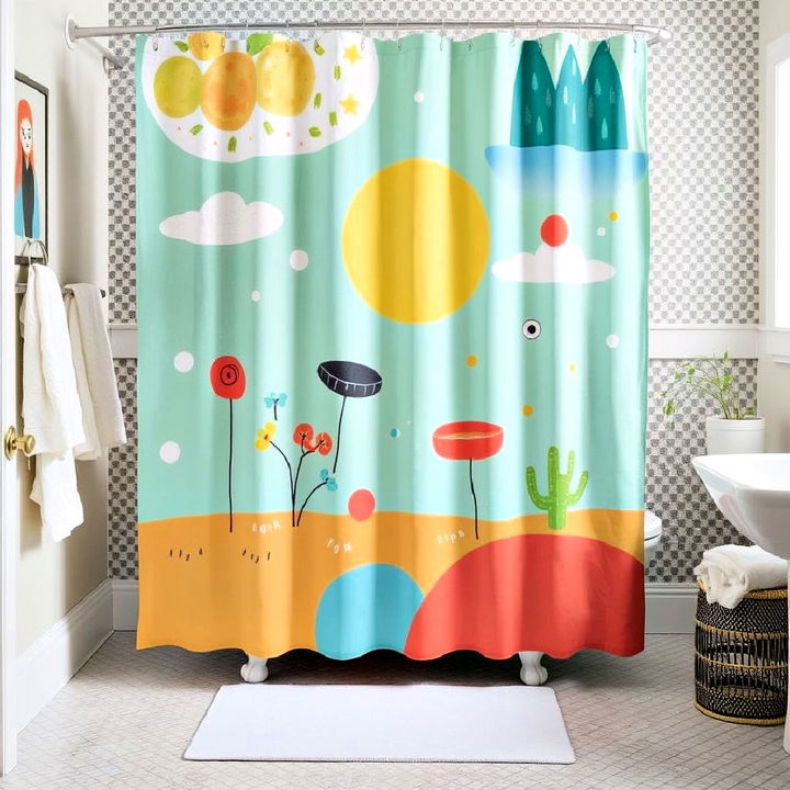 eye catching artistic shower curtains