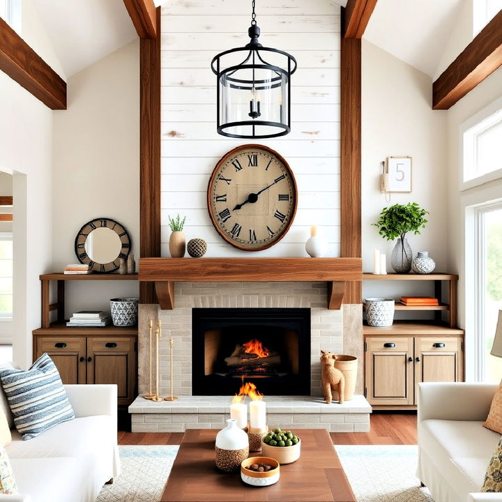 farmhouse chic fireplace for cozy homes