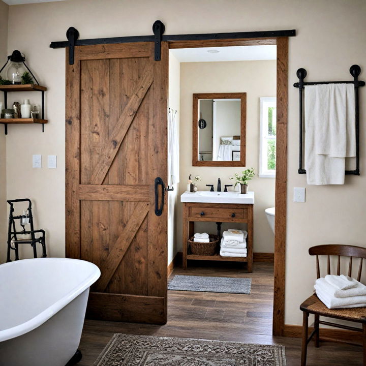 farmhouse style rustic wood barn door