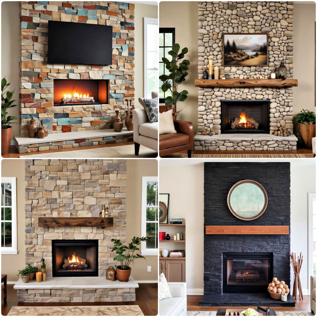 15 Faux Stone Fireplace Ideas To Add Texture and Charm