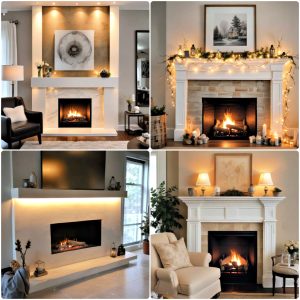 fireplace mantel lighting idea