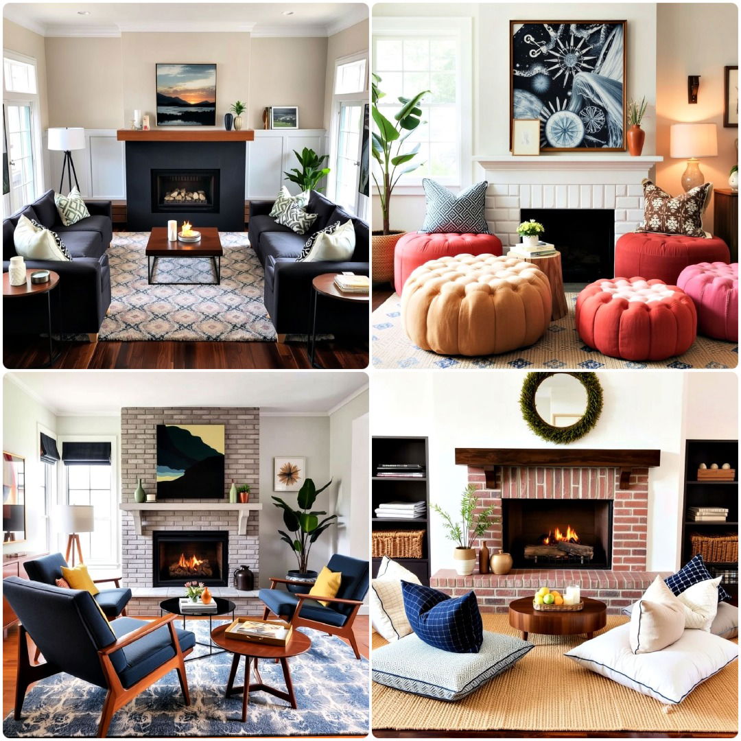 20 Fireplace Seating Ideas for A Stylish and Cozy Setup