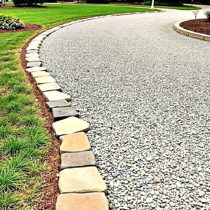 flagstone driveway edging