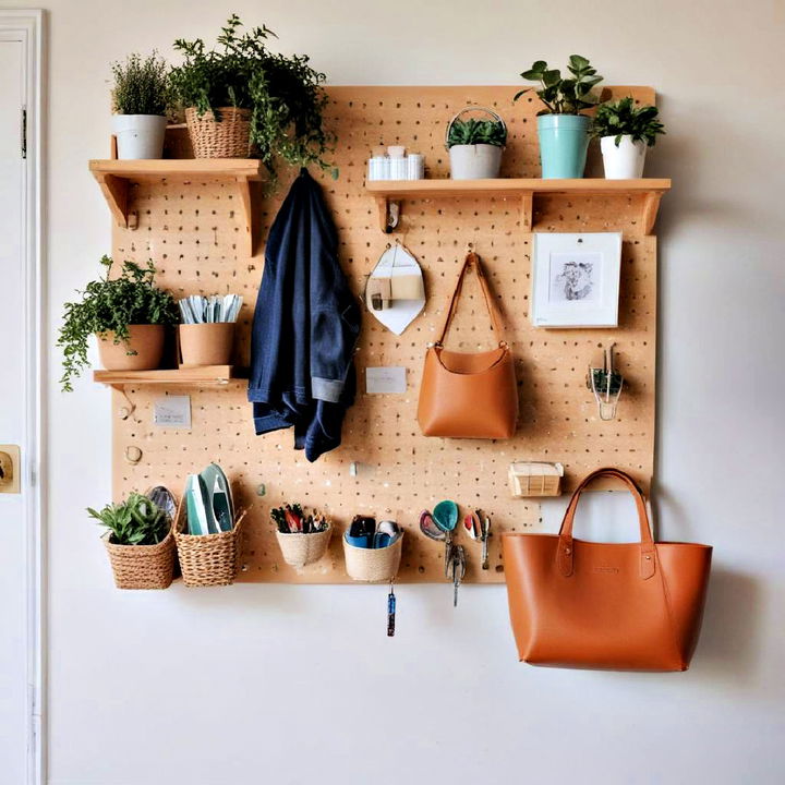 flexible and versatile pegboard storage