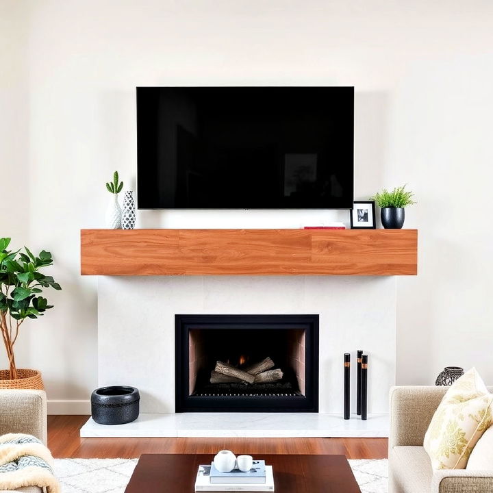 floating beam mantel for fireplace