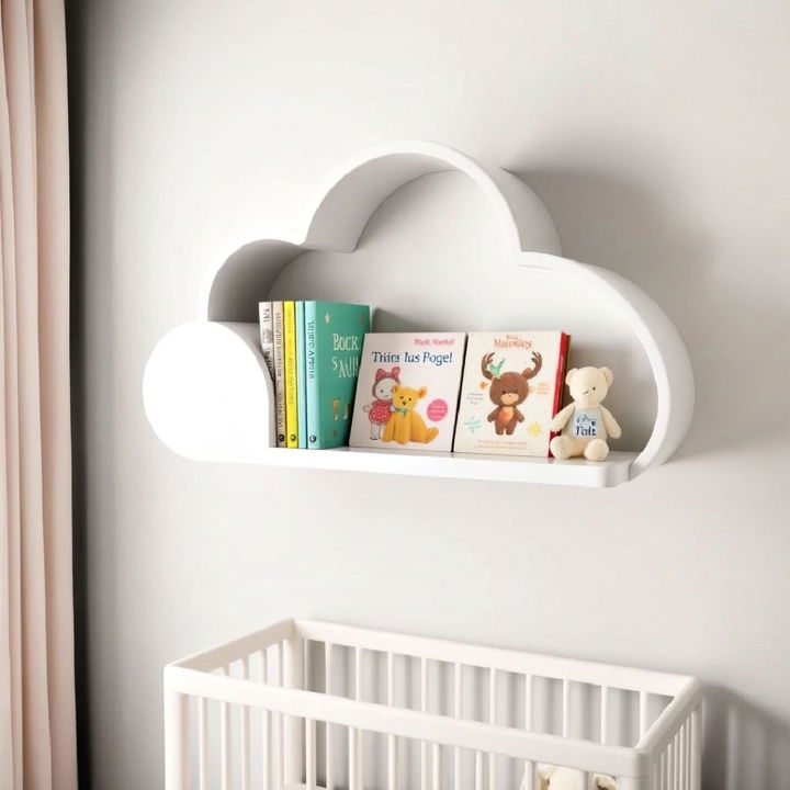 floating cloud bookshelf for storage and display