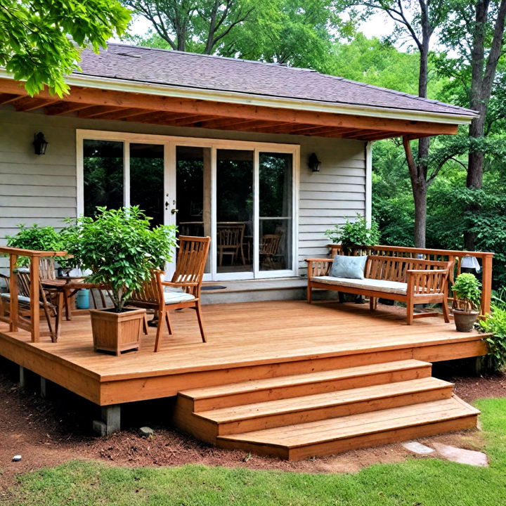 floating deck to create an unexpected charm