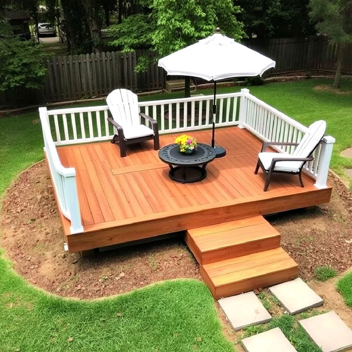 floating ground level deck