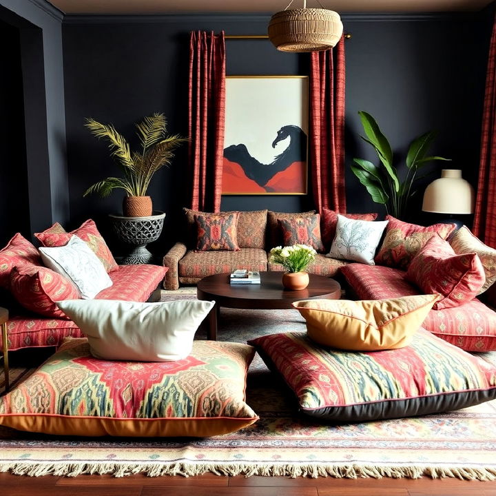 floor cushions for a casual bohemian look