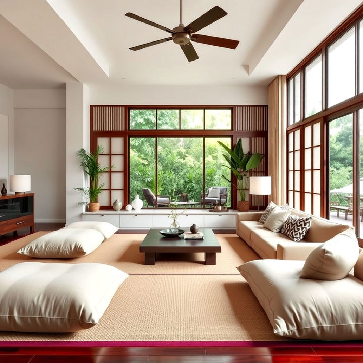 floor cushions for asian style living room