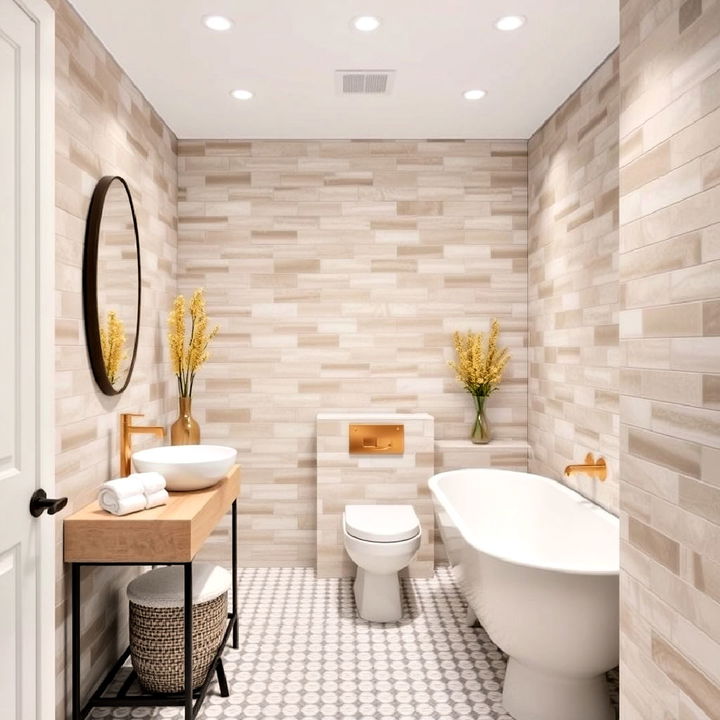 floor to ceiling hallway bathroom tile