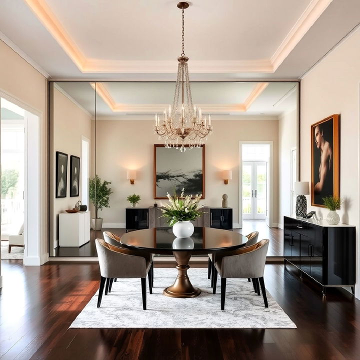 floor to ceiling mirror for dining room