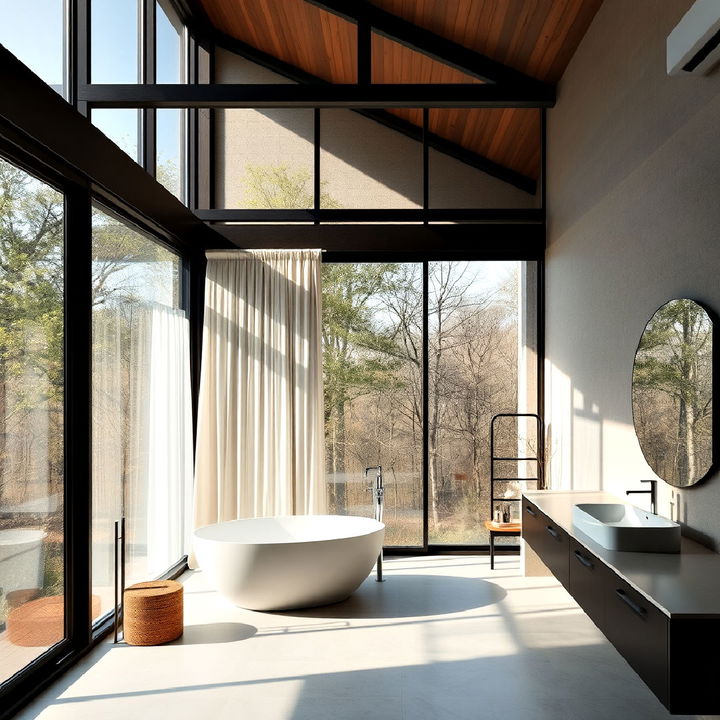 floor to ceiling windows for bathroom