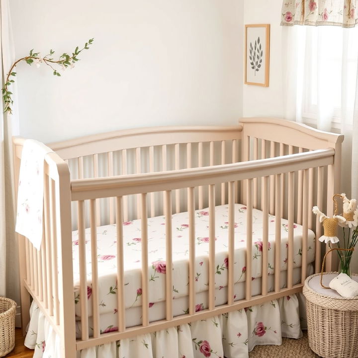 floral crib bedding for a subtle touch