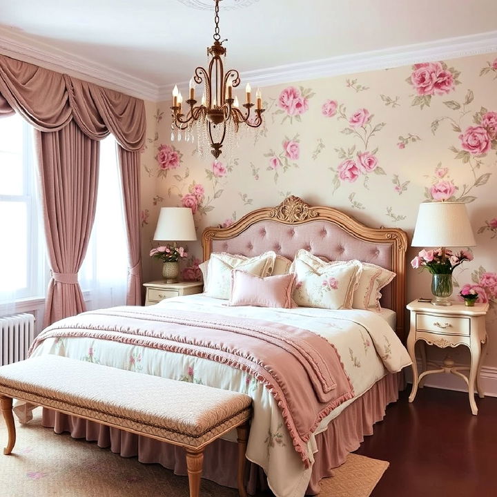 floral patterns for paris themed bedroom