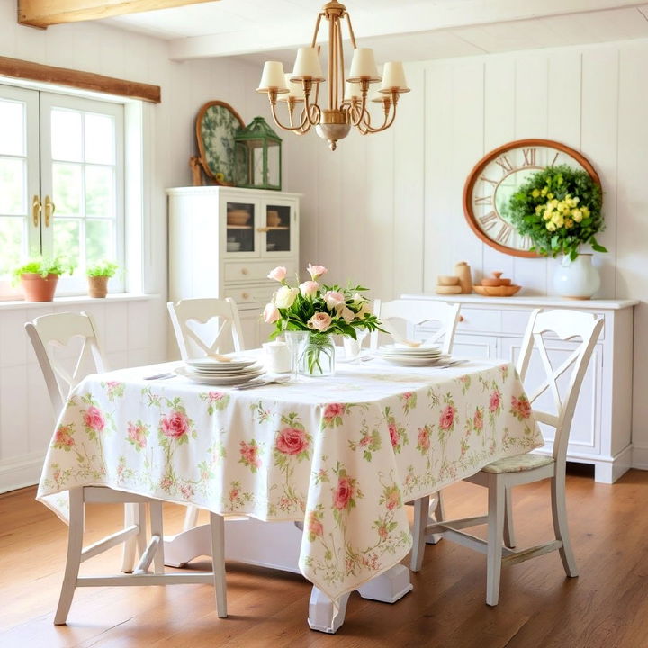 floral tablecloths for a classic cottage feel