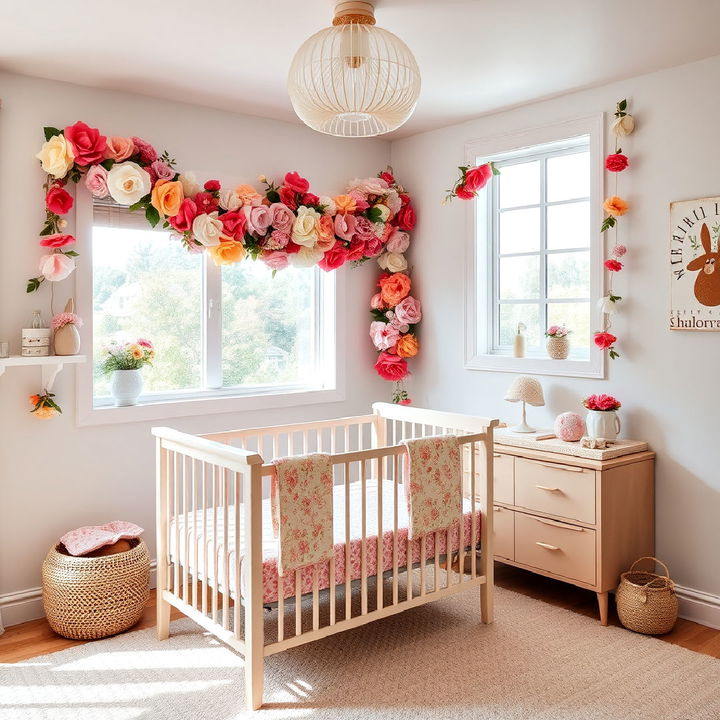 flower garland accents for nursery