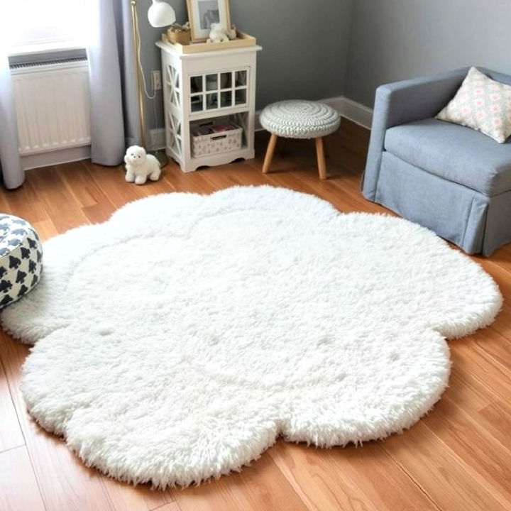 fluffy cloud shaped rug to bring comfort