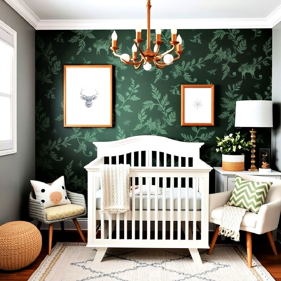 forest green accent wall