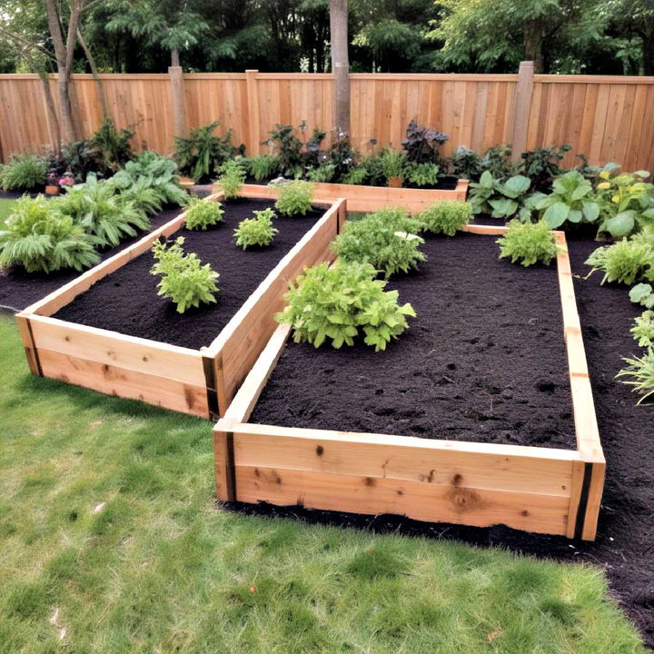 frame raised garden beds landscaping with clean lines