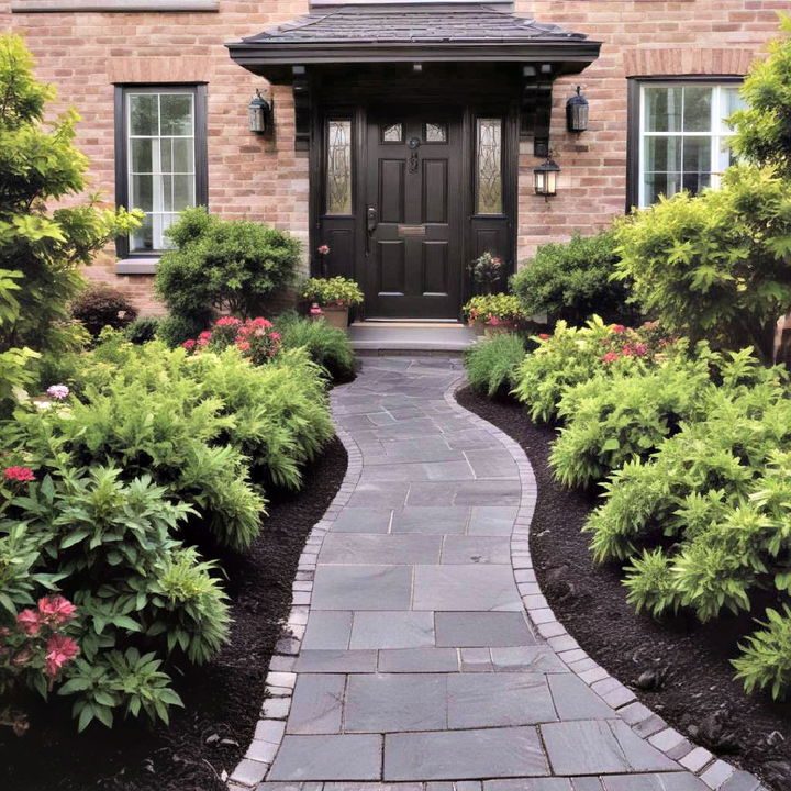 frame your entrance with stylish black mulch