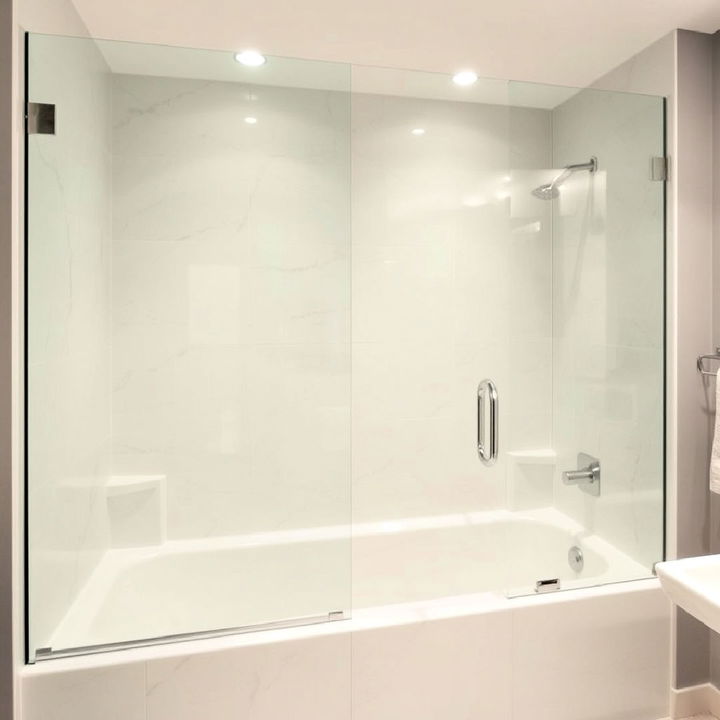 frameless glass shower with tub