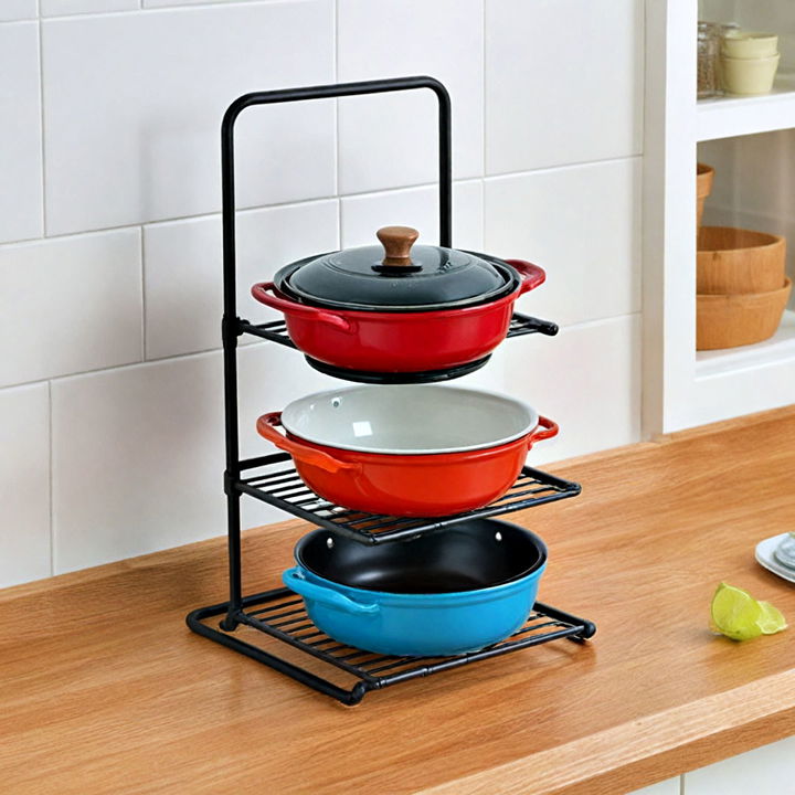 freestanding elegant rack for storing pans