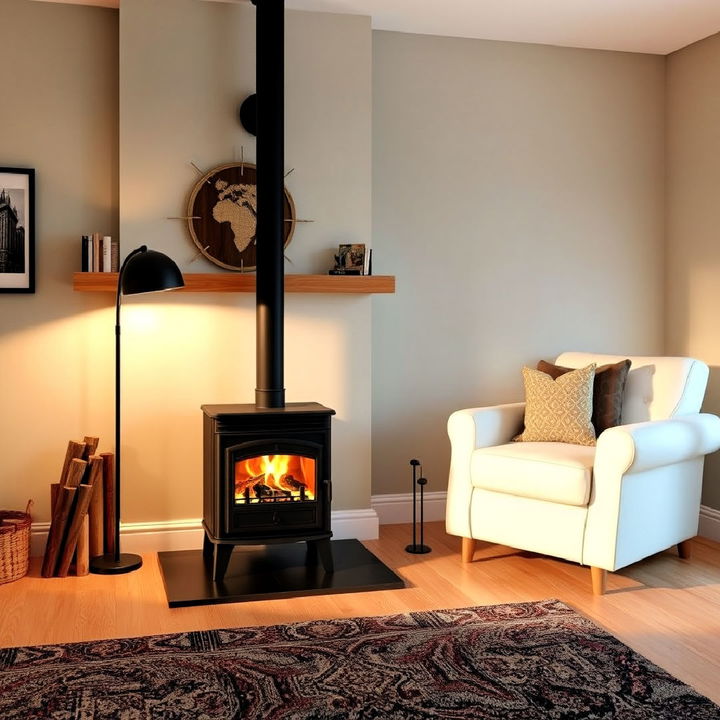 freestanding log burner to add rustic charm