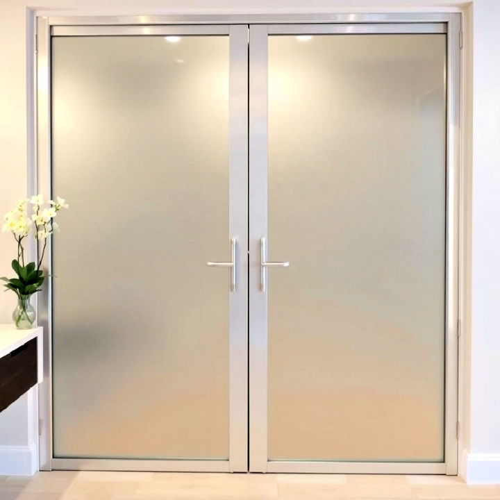 frosted glass double door idea