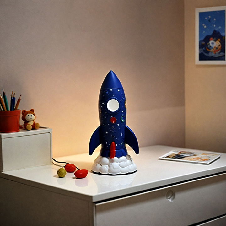 fun and functional rocket shaped lamp