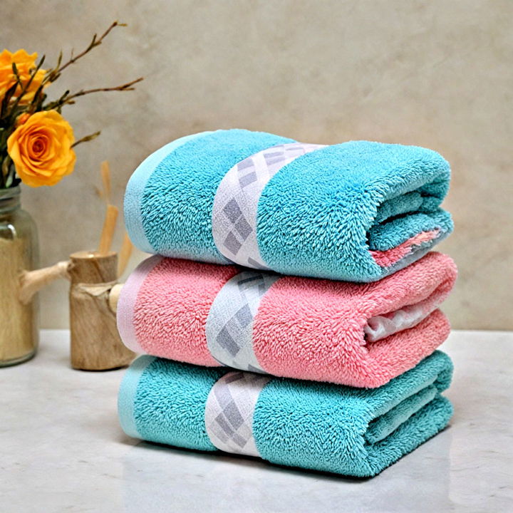 fun mismatched towels for quirky bathroom