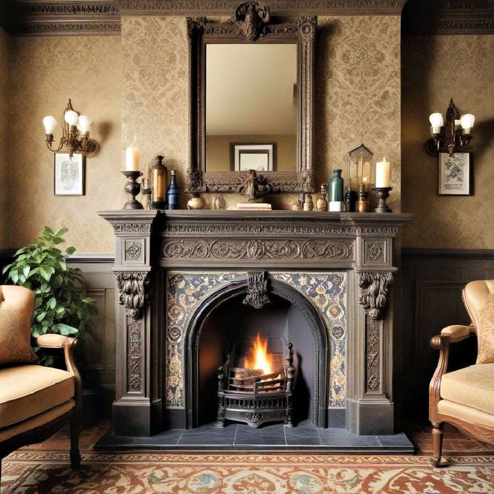 functional and decorative victorian fireplace