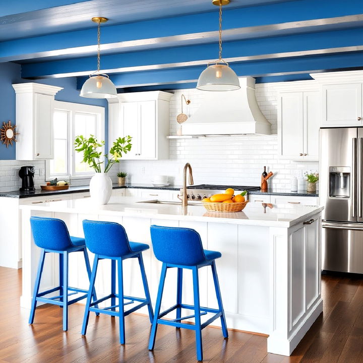 functional blue bar stools