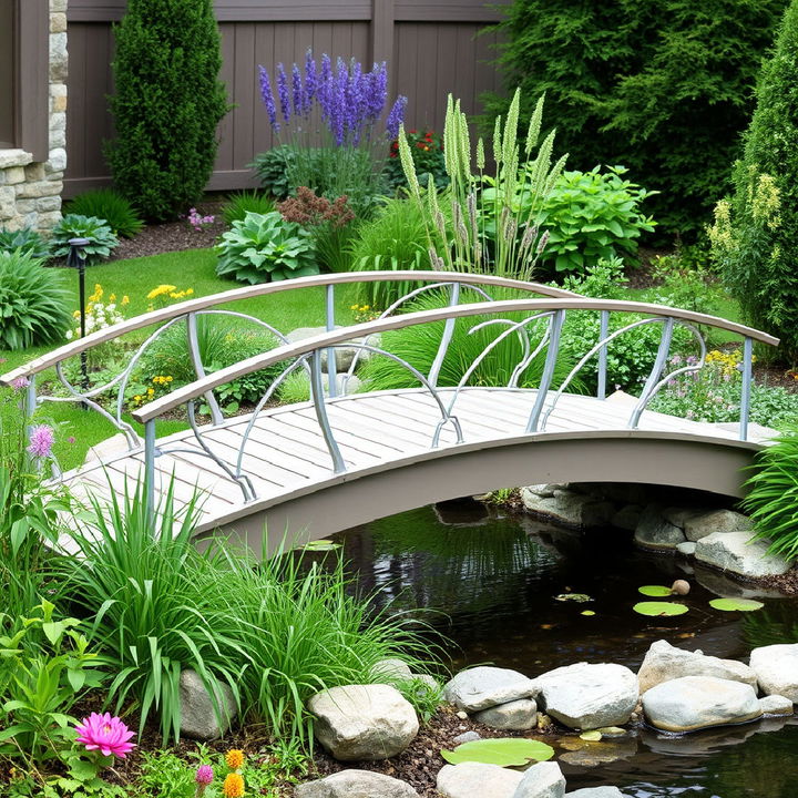 functional curved garden bridge