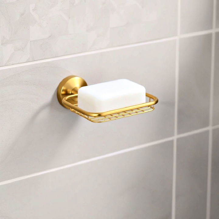 functional gold wall mounted soap dish