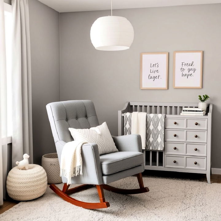 functional grey rocking chair