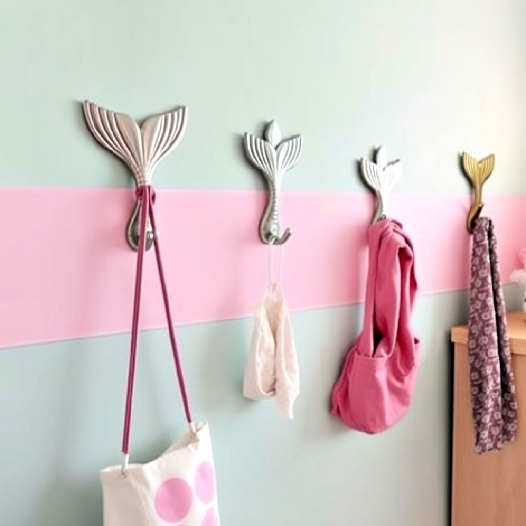 functional mermaid tail wall hooks