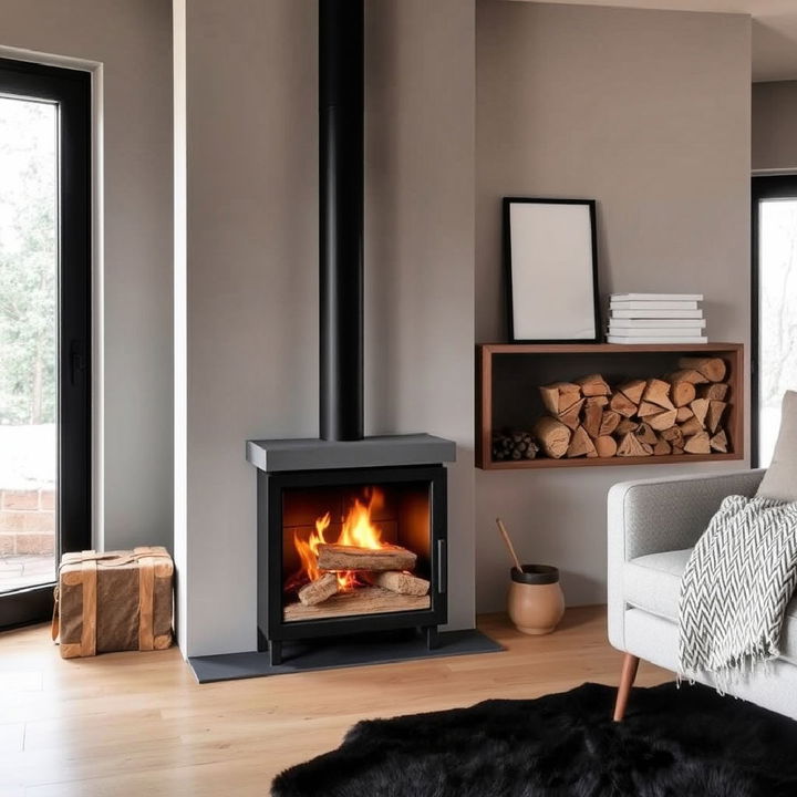 functional scandinavian style log burner