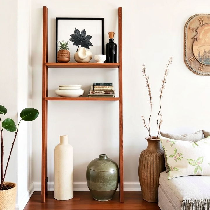 functional wooden shelf for decoration