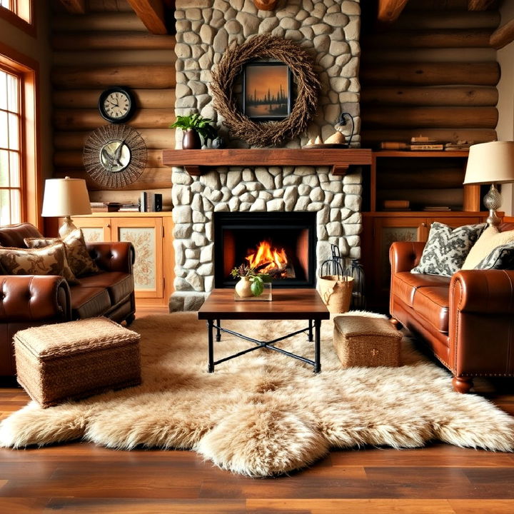 fur rug for warmth and texture