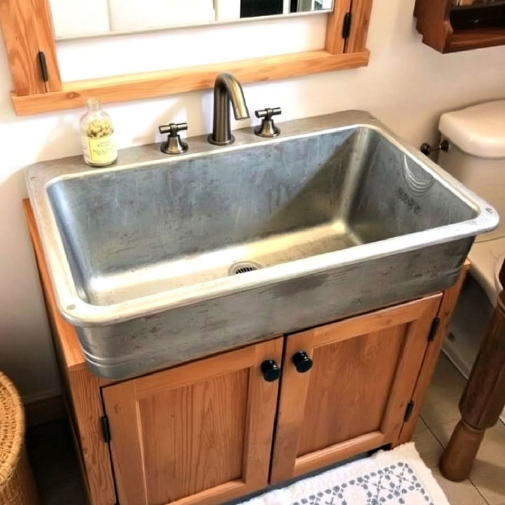 galvanized trough sink vanity