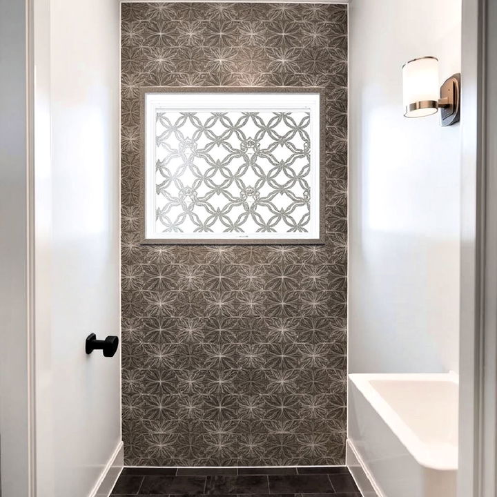 geometric lattice bathroom tiles