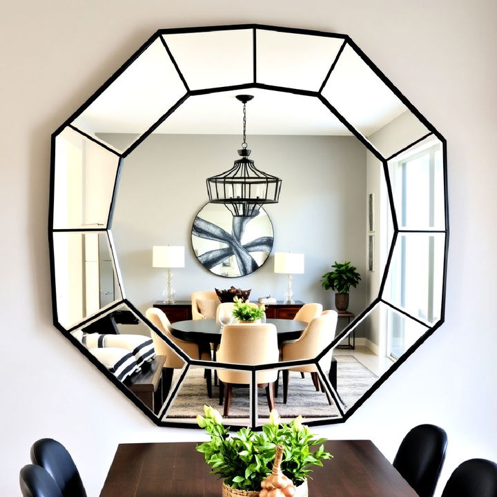 geometric mirror for dining room