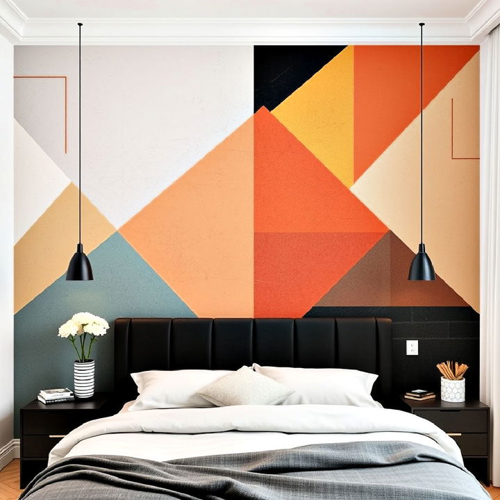 geometric mural wall for an artistic statement