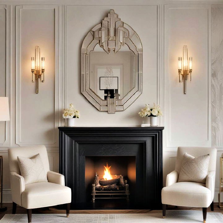 glamorous art deco fireplace sconces